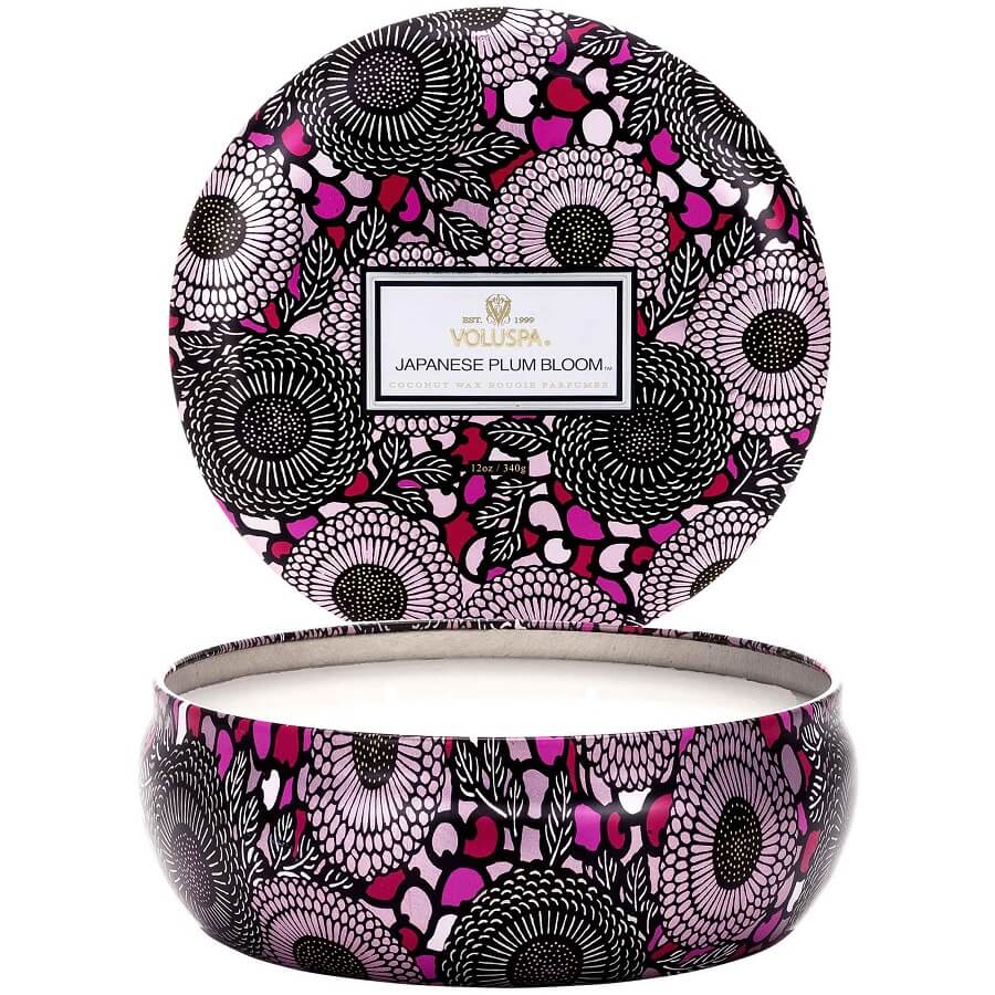 Japanese Plum 3 Wick Tin Candle