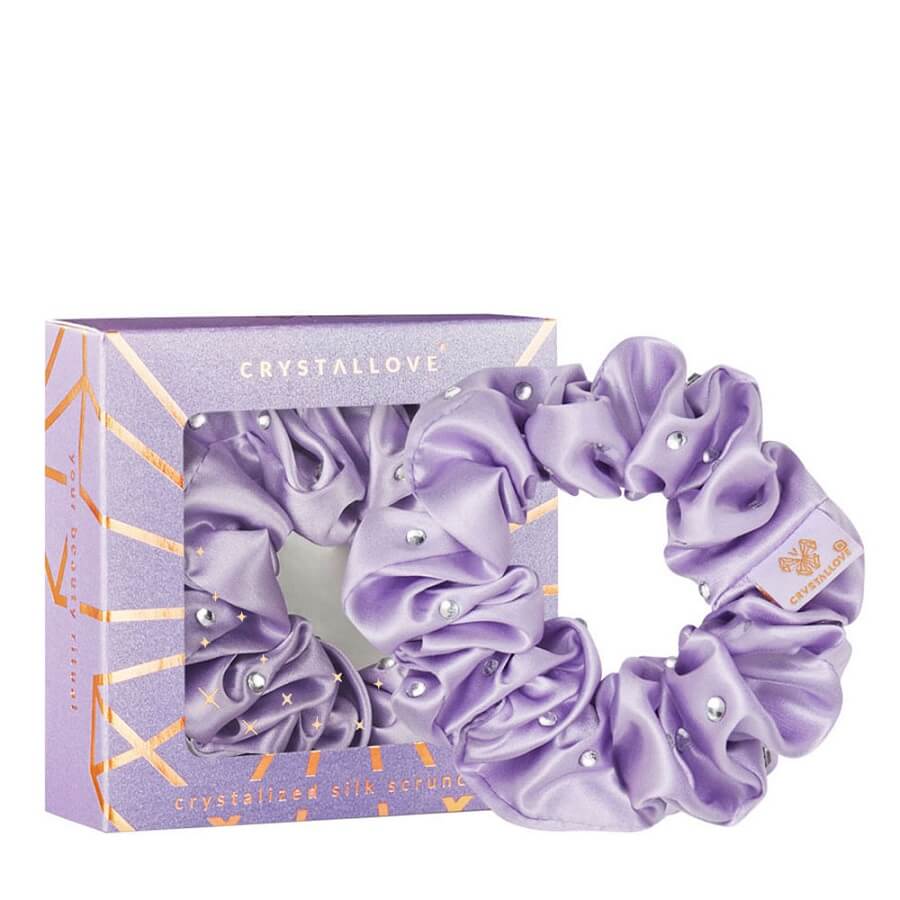 Crystalized Silk Scrunchie Lilac
