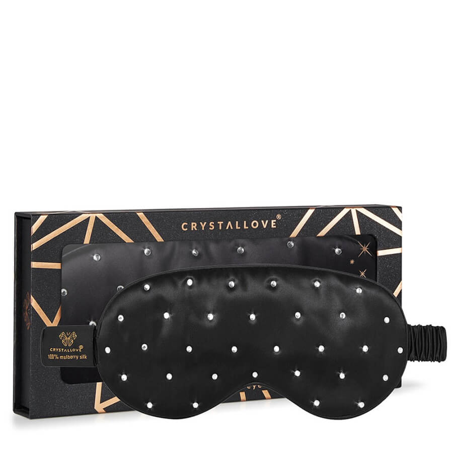 Crystalized Silk Eye Mask Black