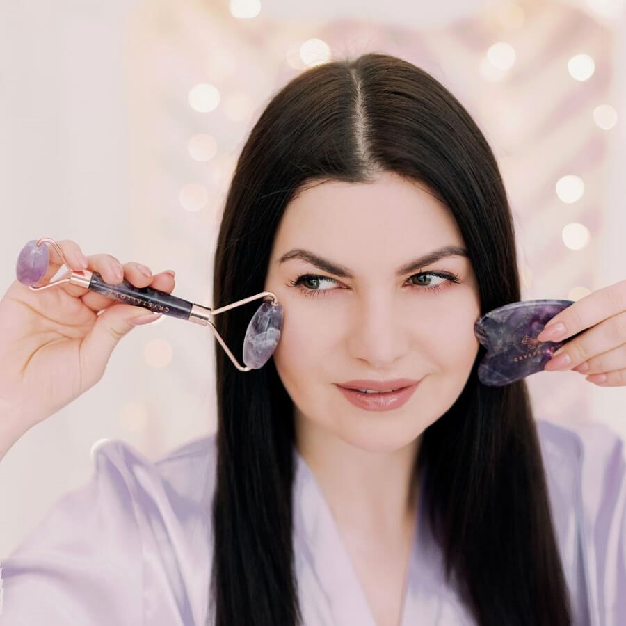 Amethyst Roller And Gua Sha Set