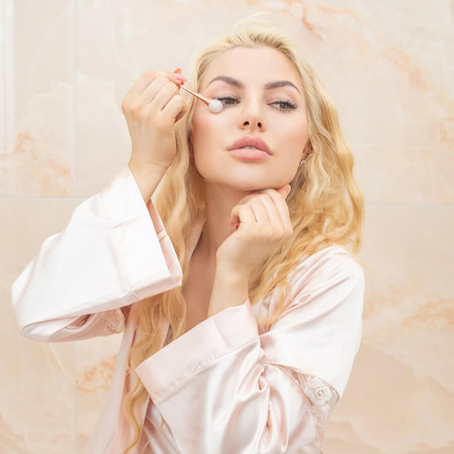 3D Rose Quartz Eye Massager