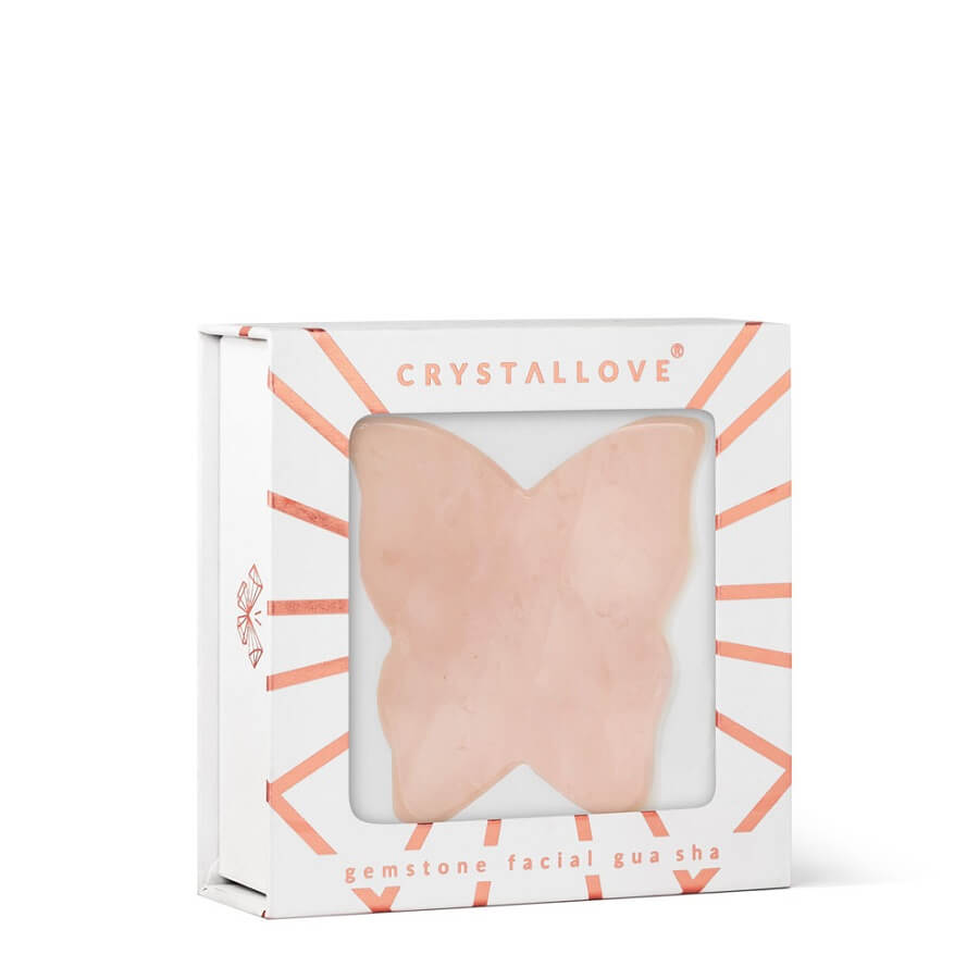 Butterfly Rose Quartz Gua Sha