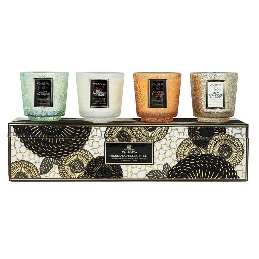 4 Candles Velvet Holiday Set