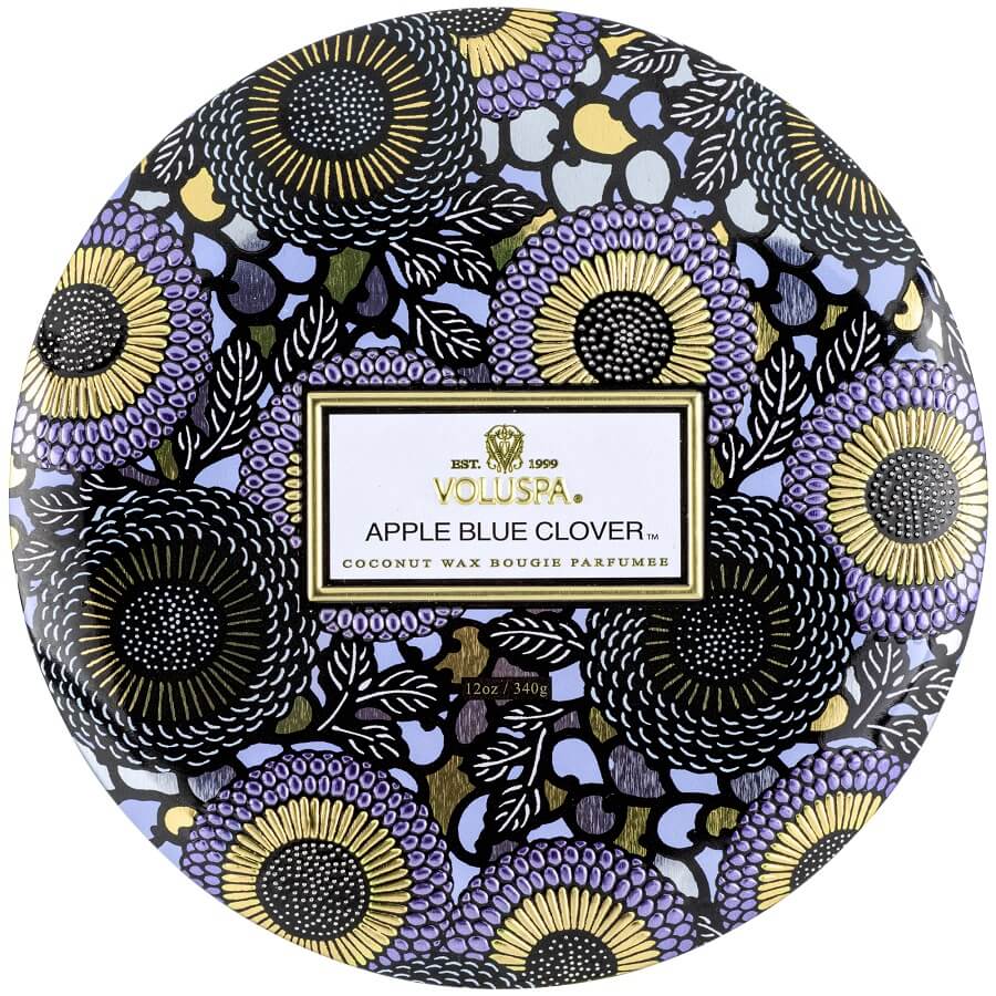 Apple Blue Clover 3 Wick Tin Candle