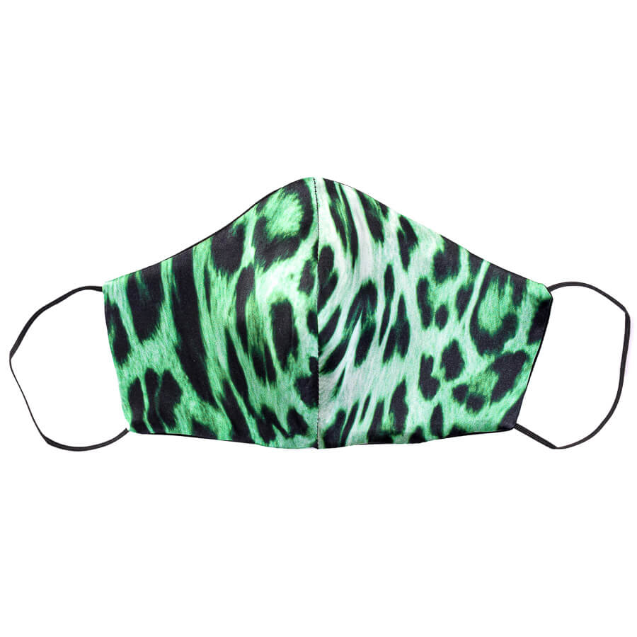 Silk Mask Animal Print Light Green