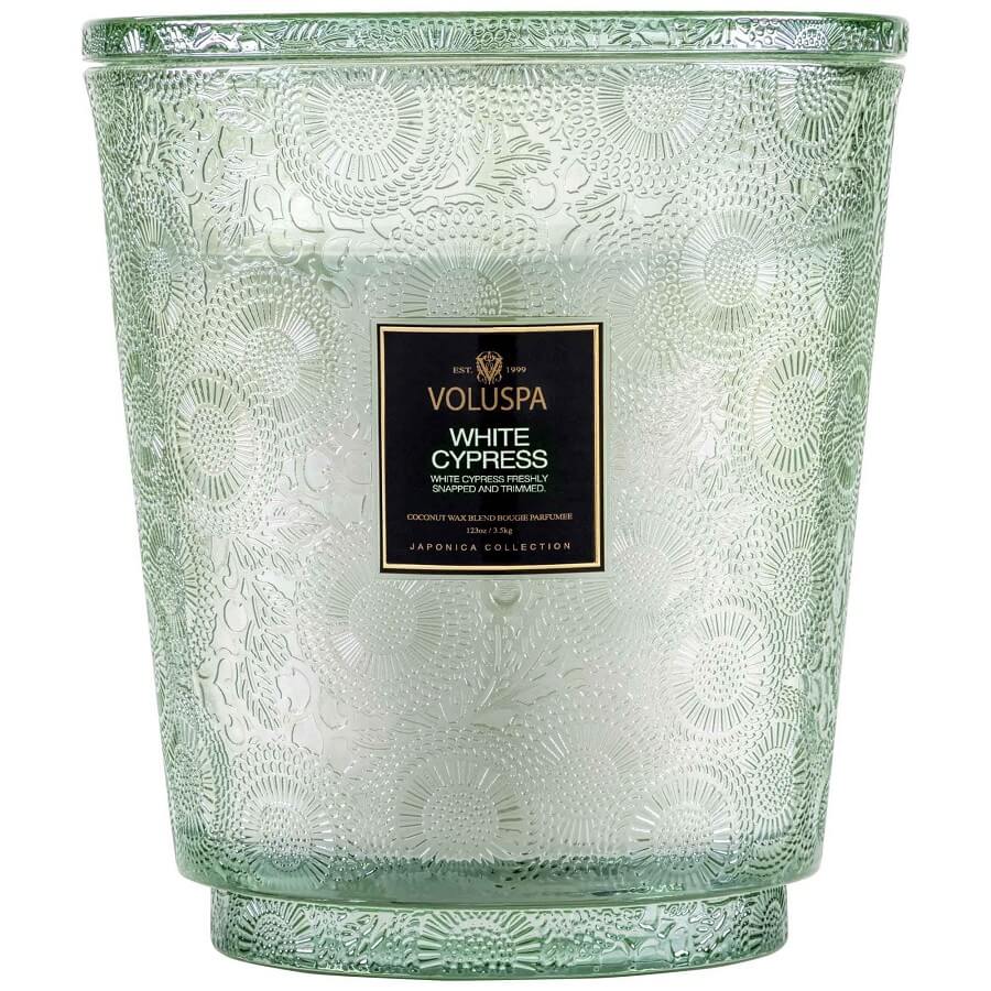 White Cypress 5 Wick Hearth Candle