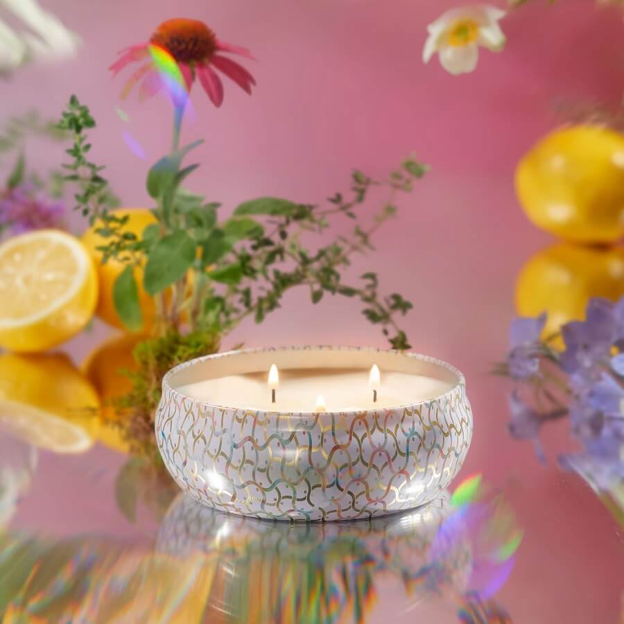 Wildflowers 3 Wick Tin Candle