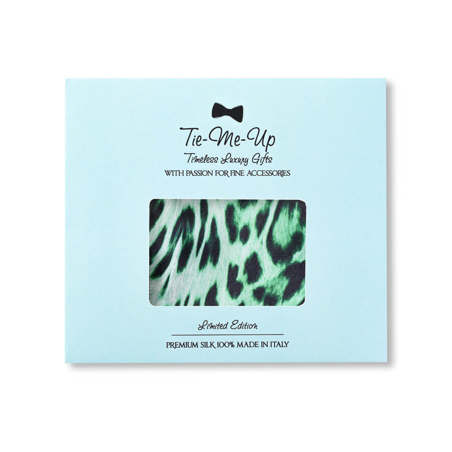 Silk Mask Animal Print Light Green