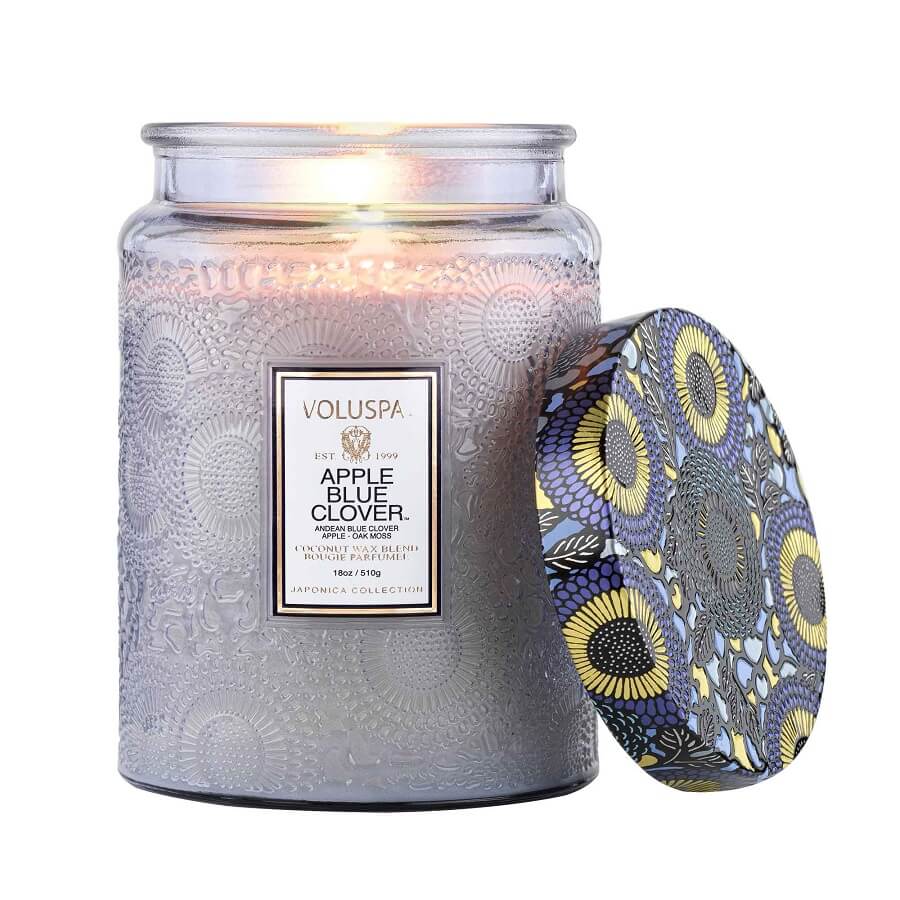 Apple Blue Clover Large Jar Candle