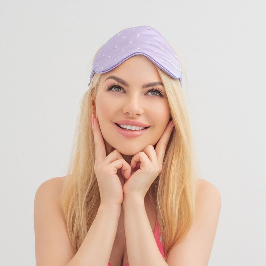 Crystalized Silk Eye Mask Lilac