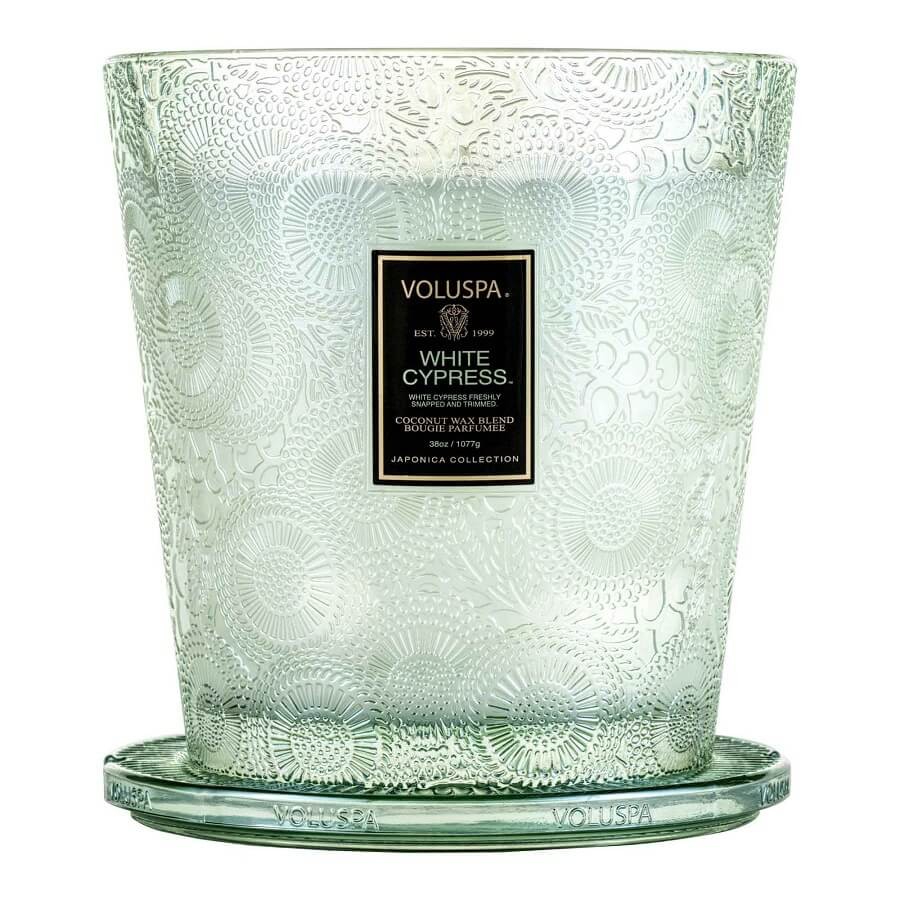 VOLUSPA - White Cypress 3 Wick Hearth Candle - 