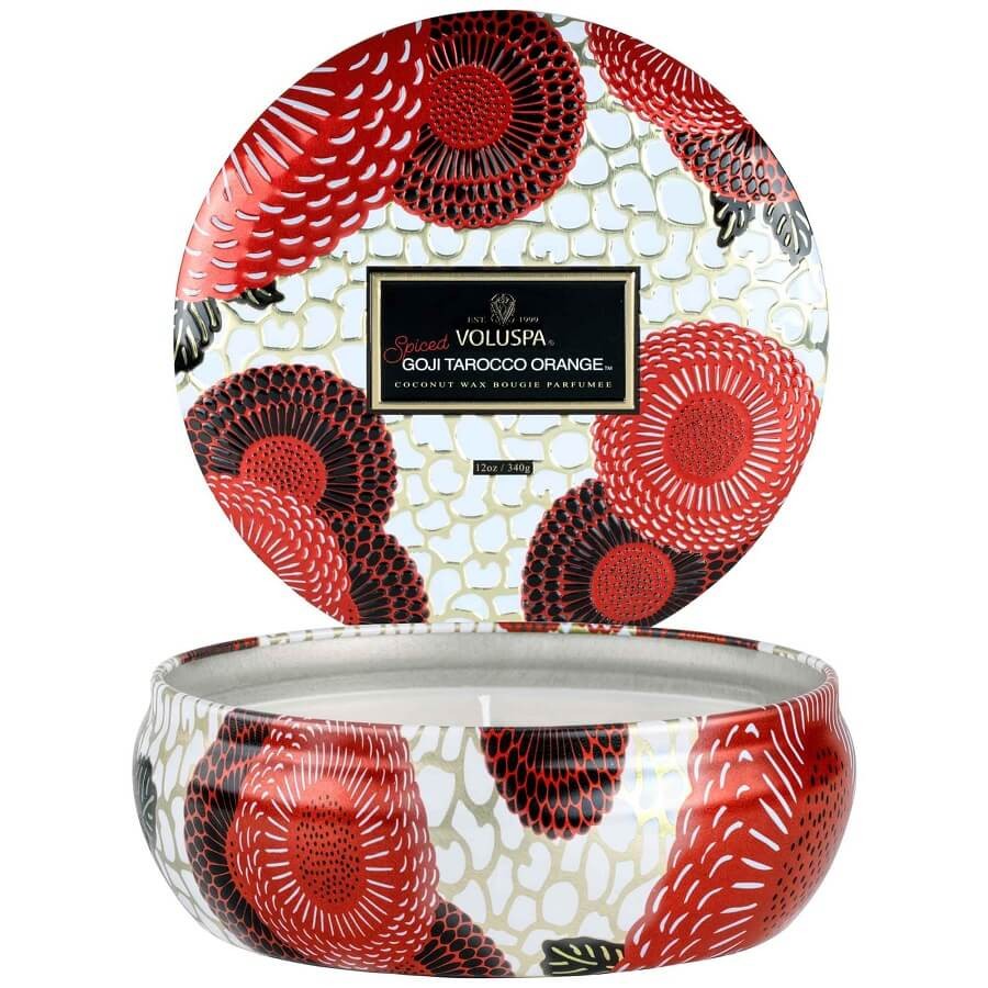 VOLUSPA - Spiced Goji Tarocco Orange 3 Wick Tin Candle - 