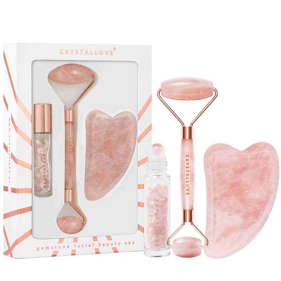 Crystallove - Rose Quartz Roller And Gua Sha Set - 