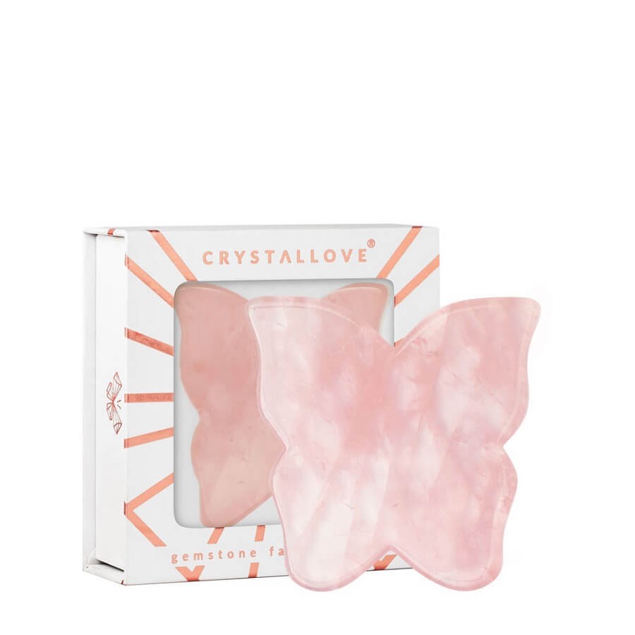 Crystallove - Butterfly Rose Quartz Gua Sha - 