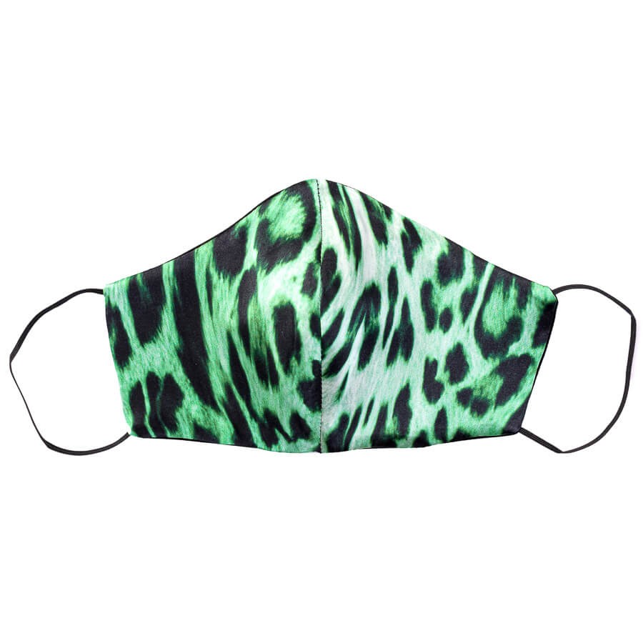 Tie-Me-Up! - Silk Mask Animal Print Light Green - 