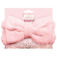 Anne Powder Rose Fluffy Hairband With Maxi Bow