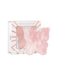 Crystallove Butterfly Rose Quartz Gua Sha